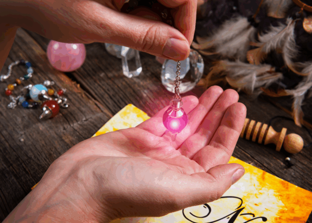Hand cupping a glowy type of accessories